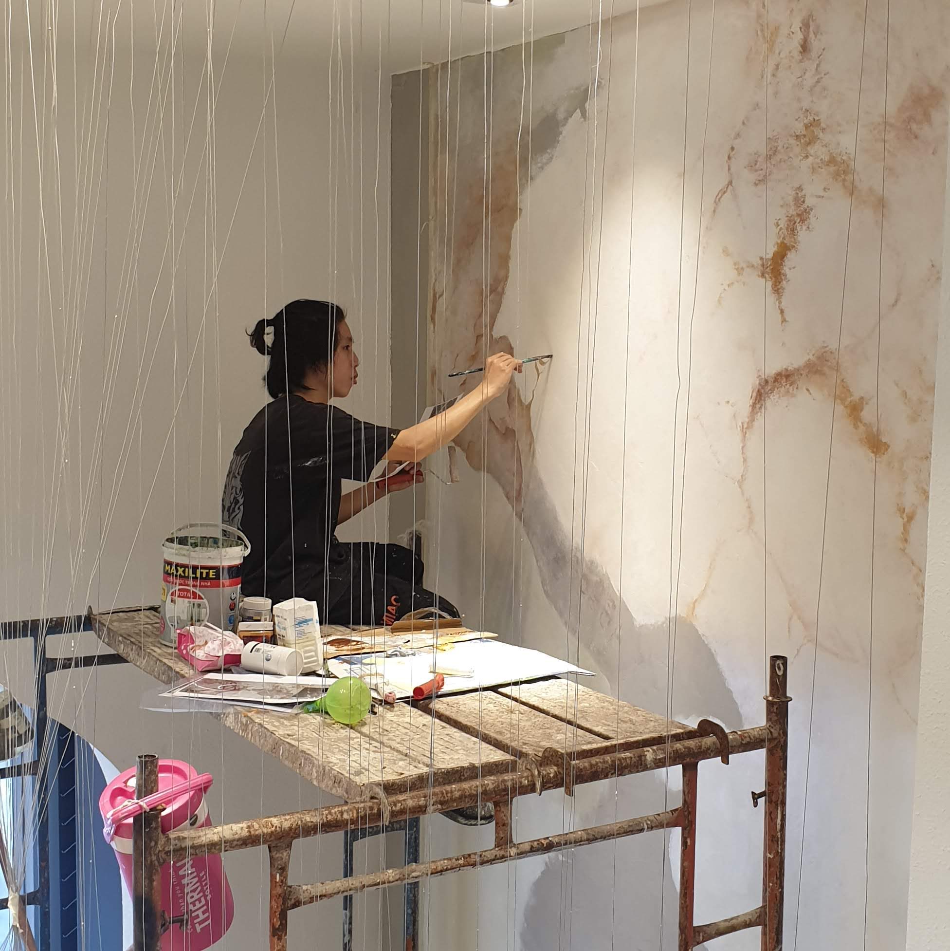 Thi công tranh hiệu ứng giả đá tại PHAN CÔNG decor