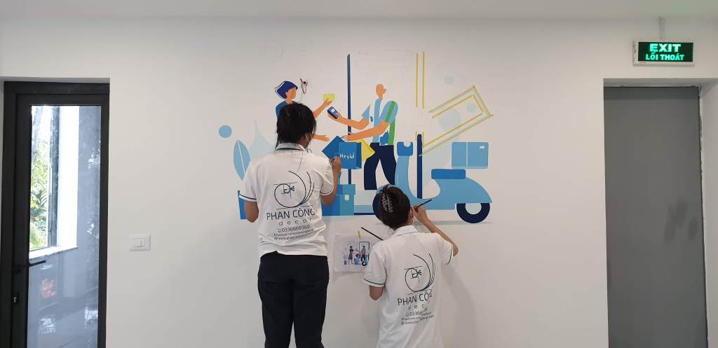 Dự án vẽ trang tường văn phòng tại PHAN CÔNG decor - 5