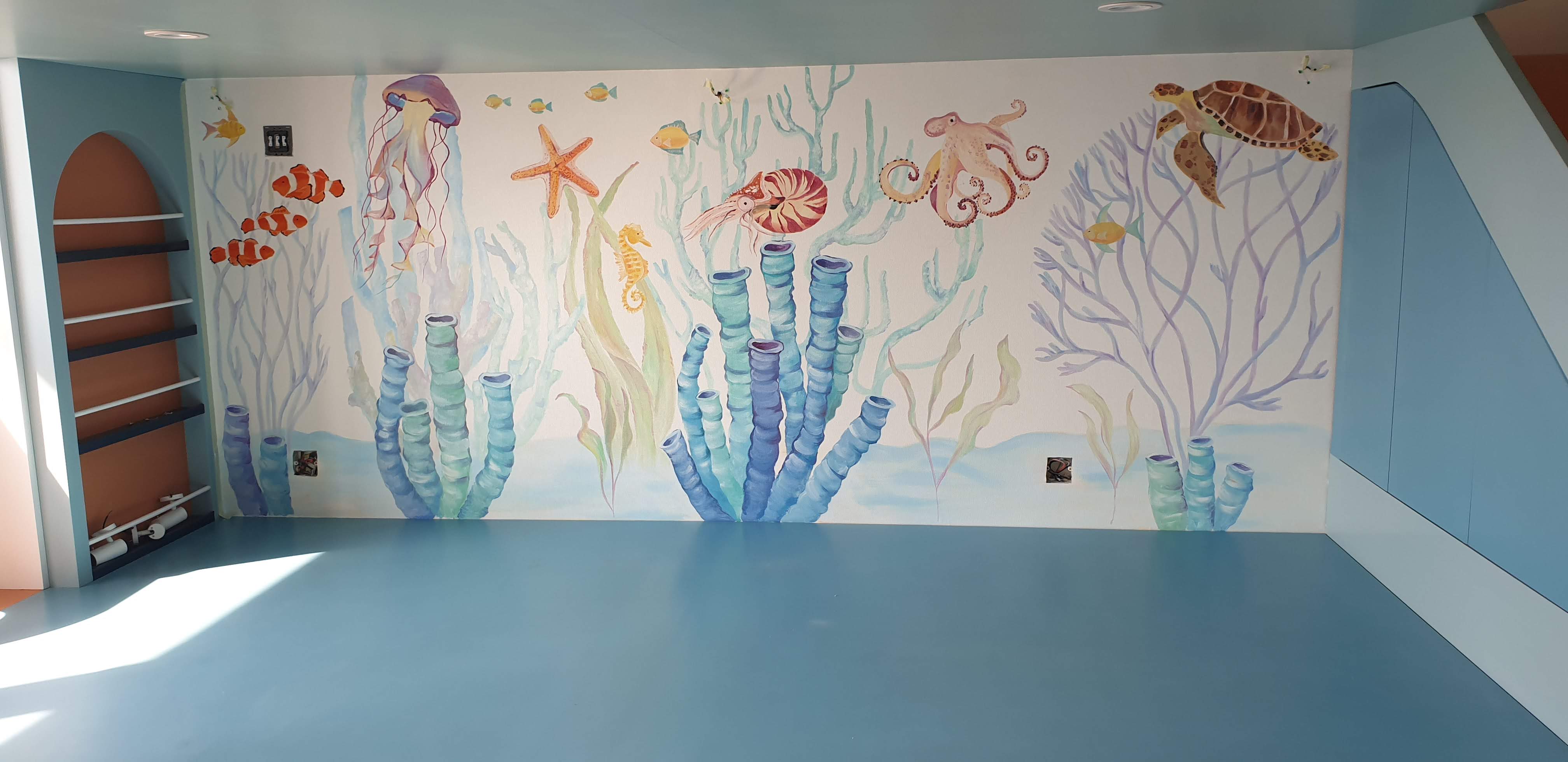 Vẽ tranh tường đại dương | Mẫu tranh tường 2026