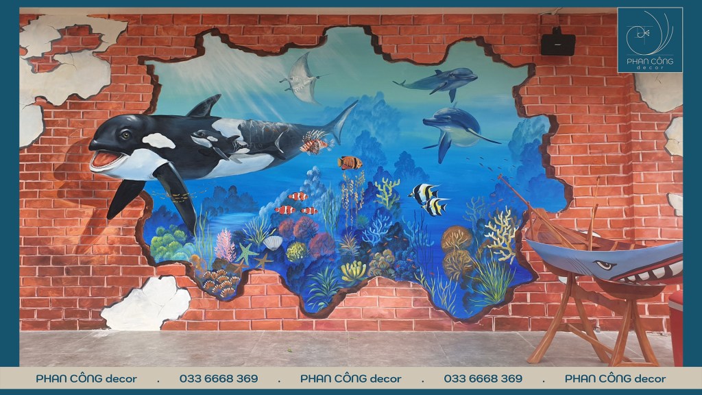 Mẫu vẽ tranh tường 3D cho trường mầm non, khu vui chơi