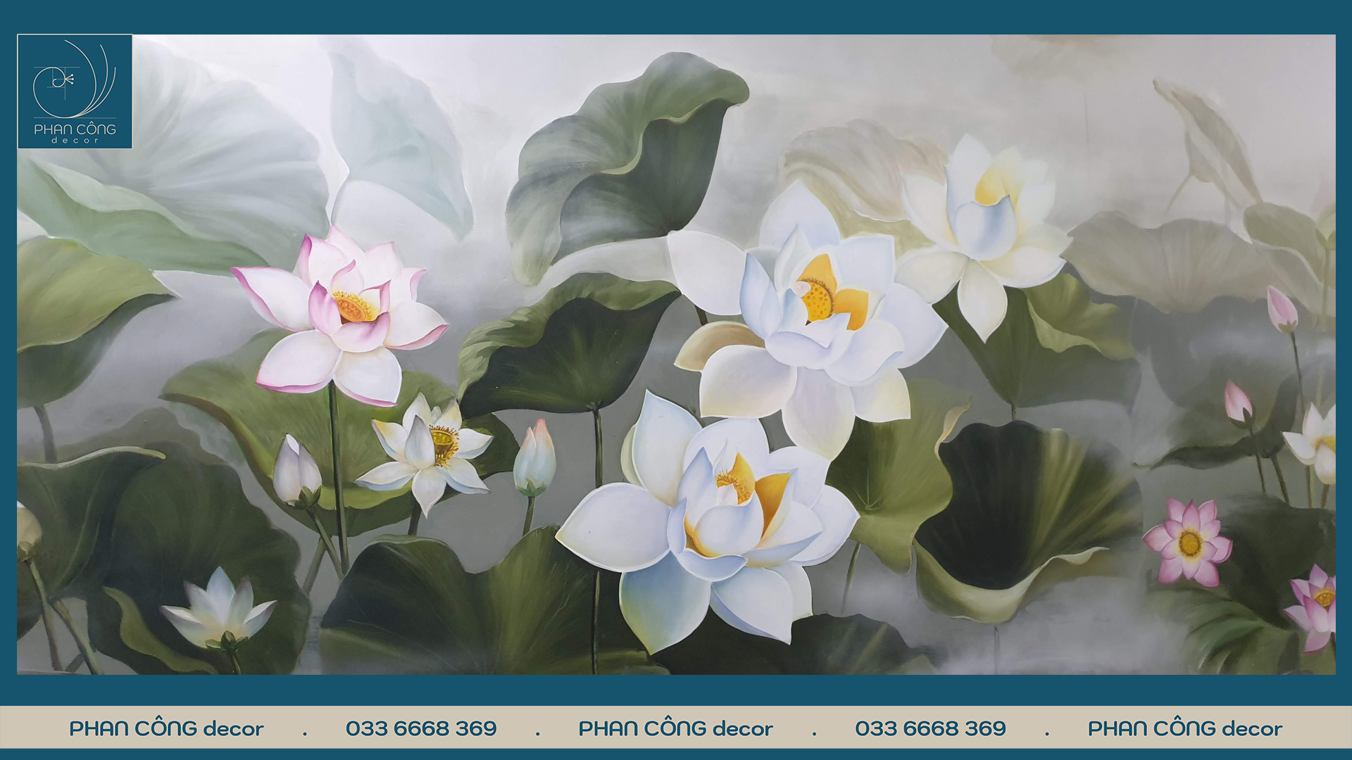 Tranh tường hợp màu mệnh Thủy tại PHAN CÔNG decor | Mẫu 3
