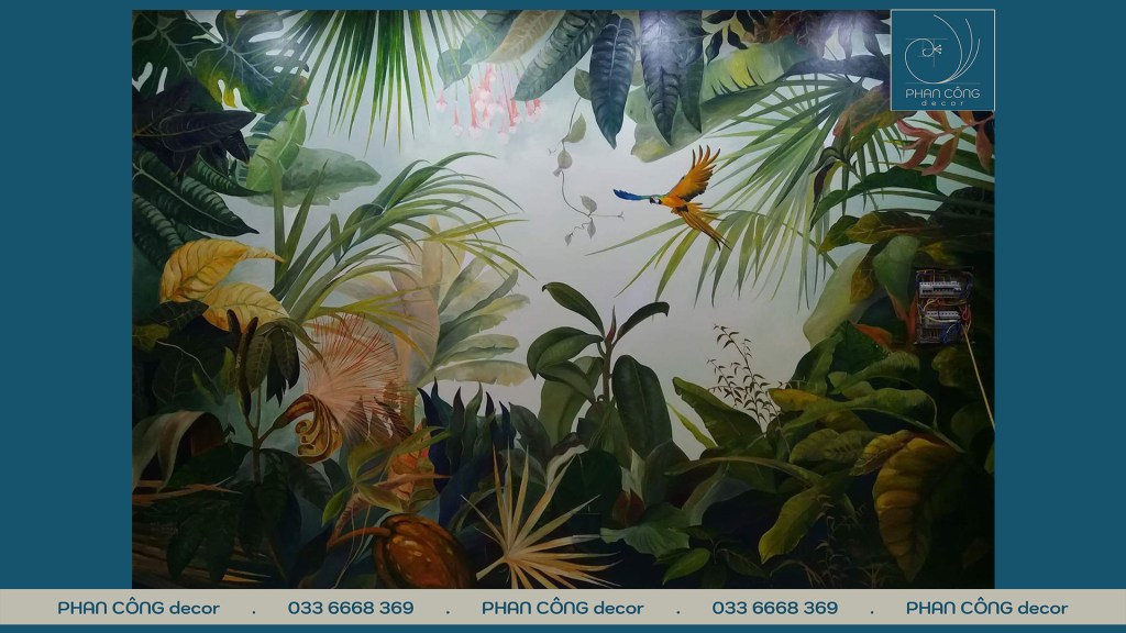Mẫu vẽ tranh tường 3D cho nhà hàng, quán ăn tại PHAN CÔNG decor