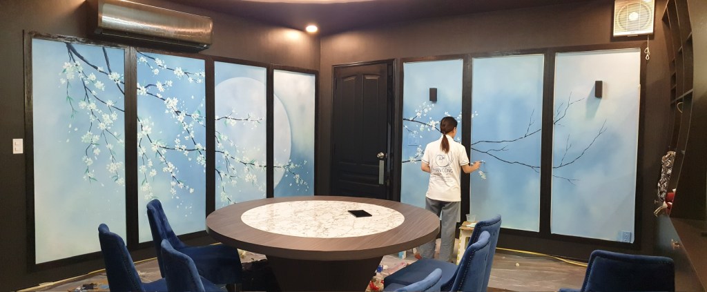 Tranh tường hợp màu mệnh Thủy tại PHAN CÔNG decor | Mẫu 5