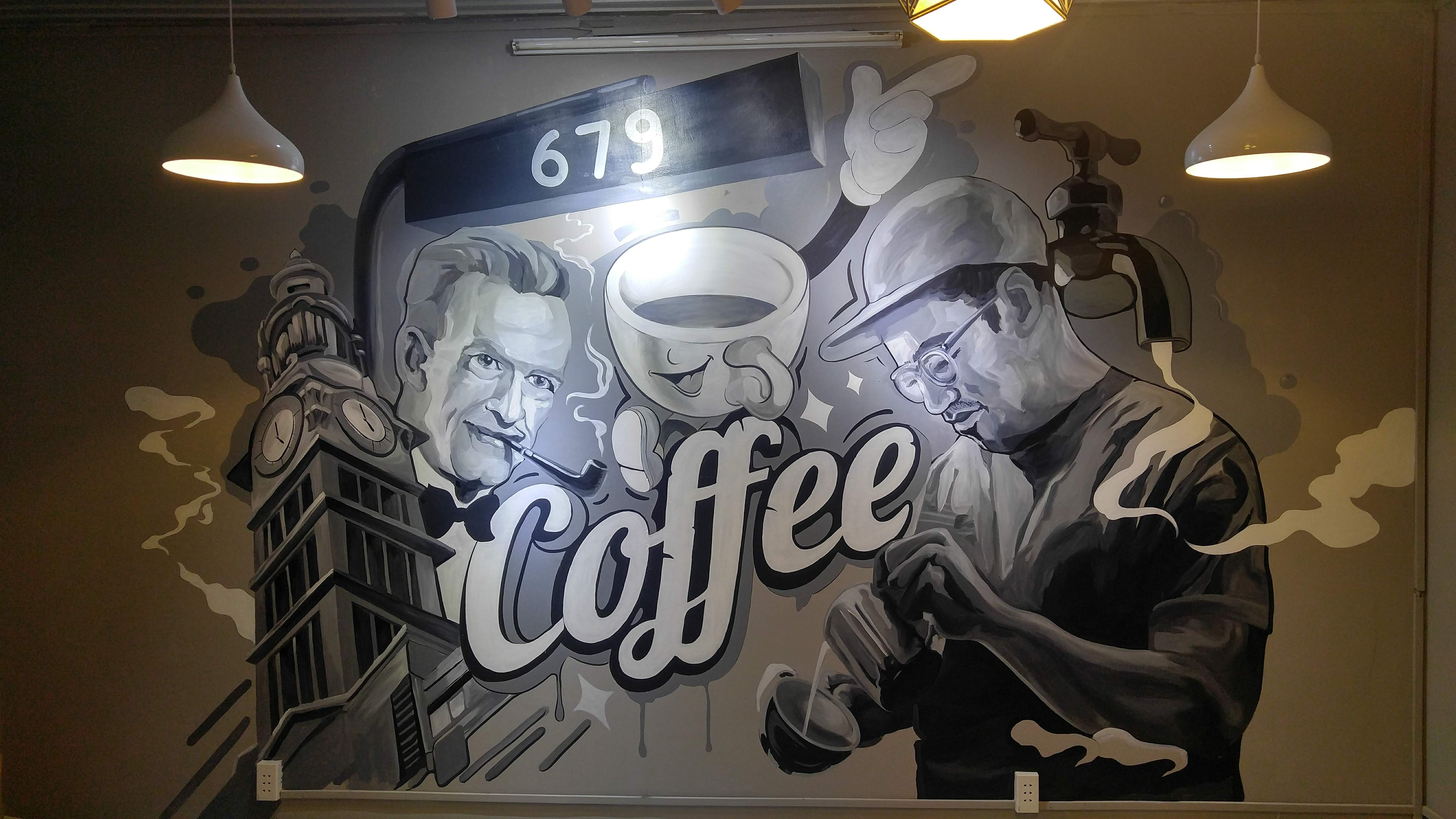 Mẫu vẽ tranh tường quán trà sữa phong cách cá tính tại PHAN CÔNG decor