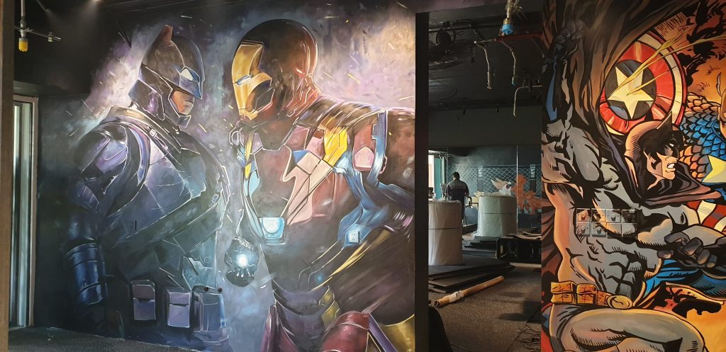 Tranh tường phòng gym do PHAN CÔNG decor bảo quản