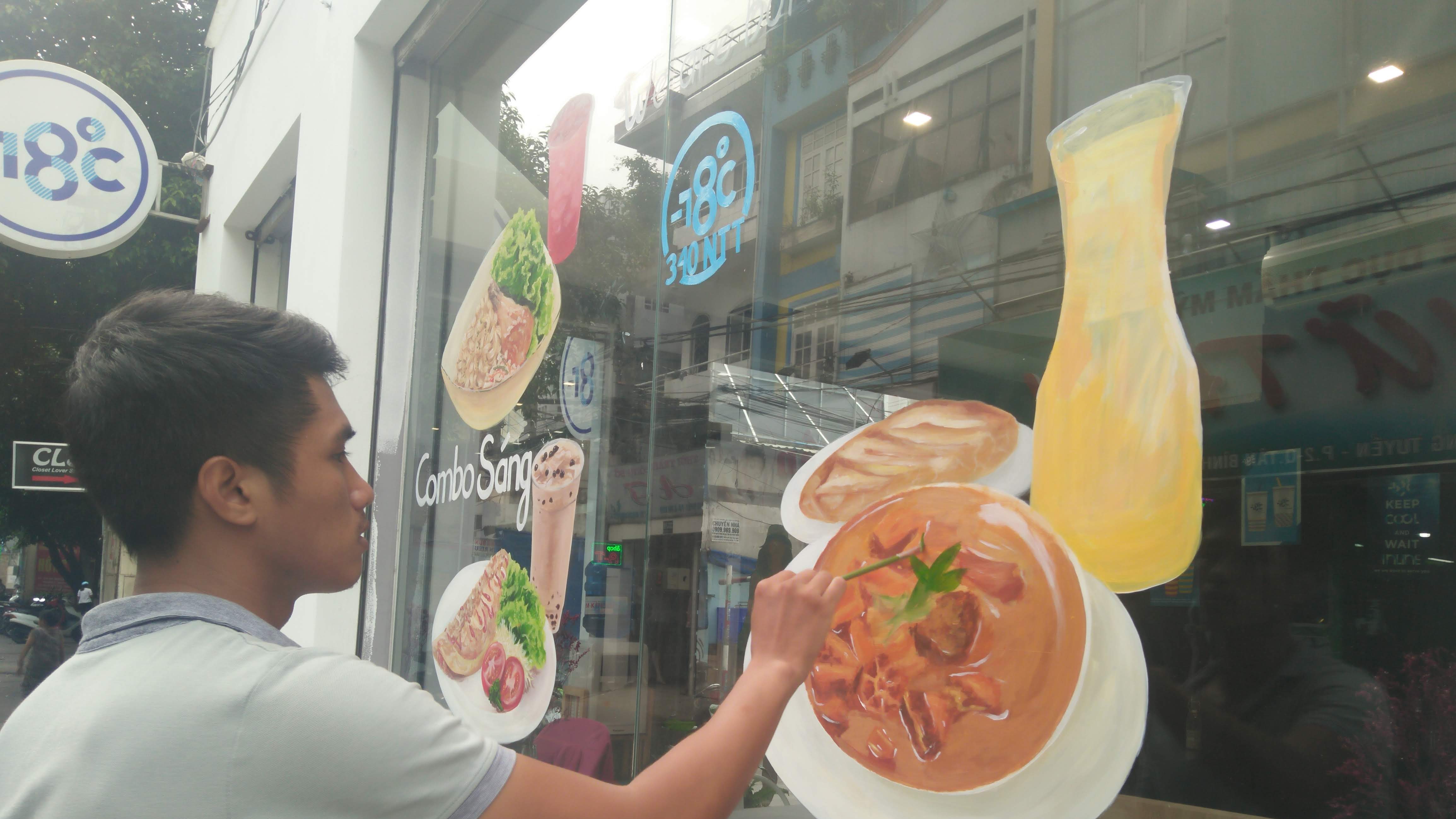 Dịch vụ vẽ tranh trang trí kính tại PHAN CÔNG decor