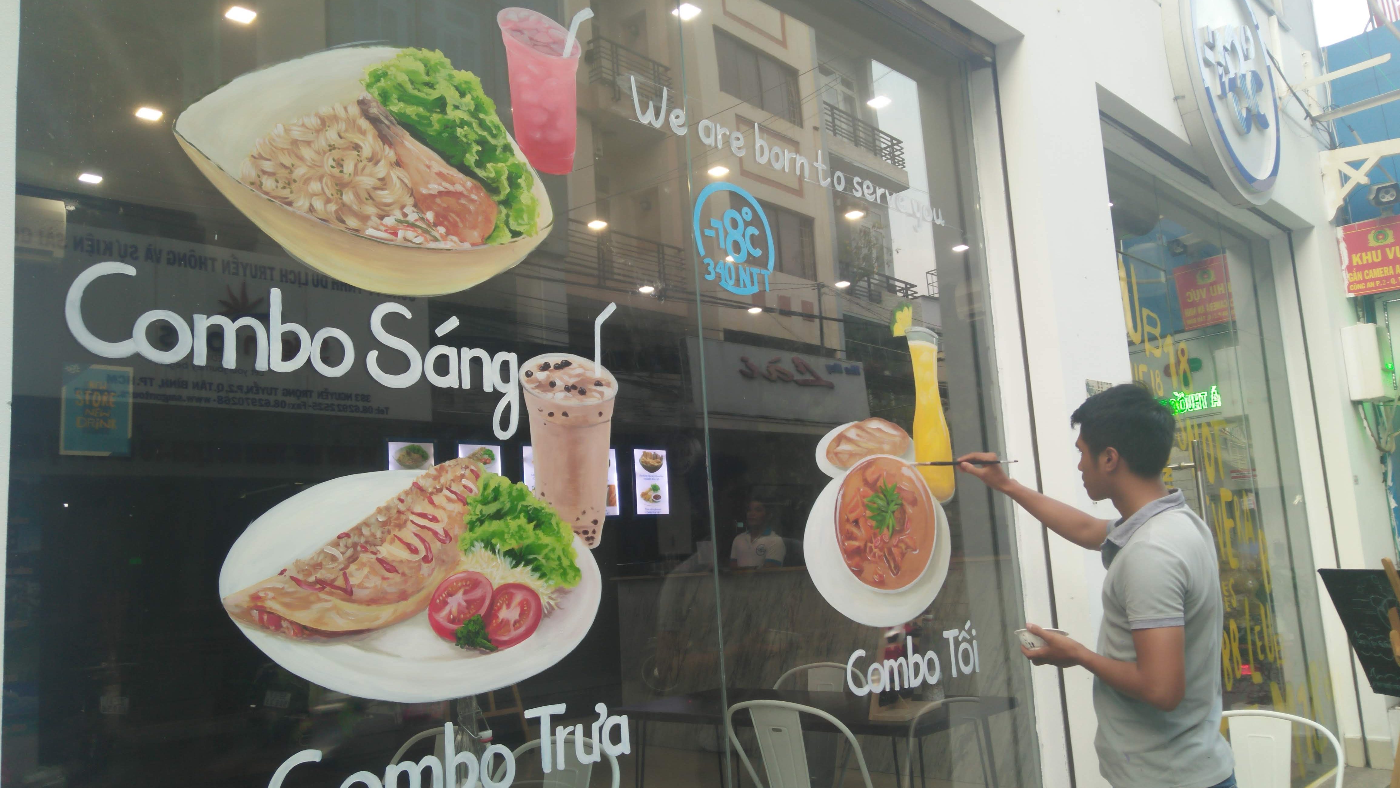 Tranh tường quán ăn do PHAN CÔNG decor thực hiện