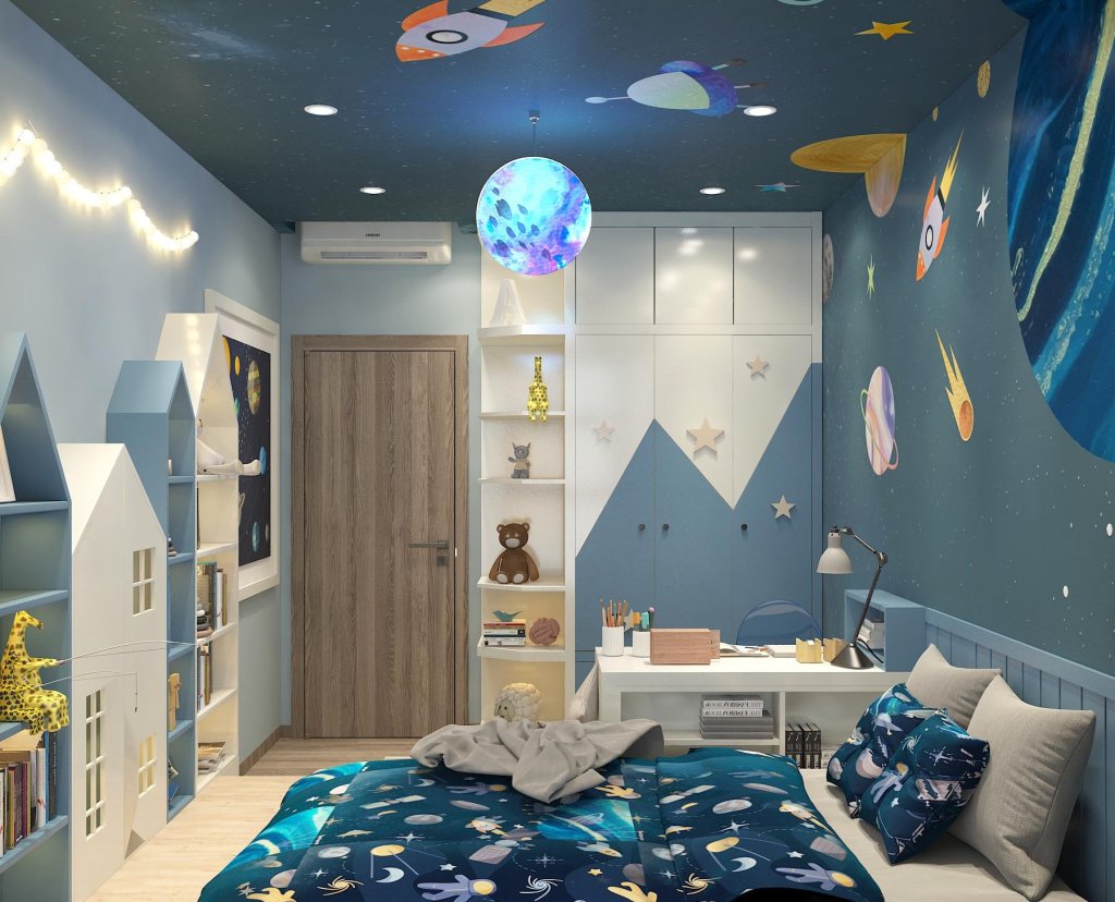 Vẽ tranh tường phòng bé trai | Mẫu 1