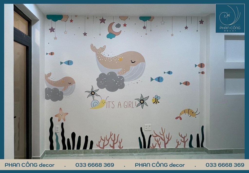 Tranh vẽ tường chủ đề đại dương tại PHAN CÔNG decor