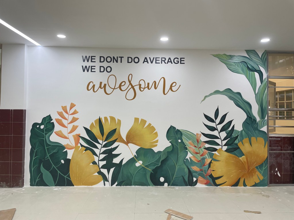 Mẫu vẽ tranh tường trung tâm tiếng anh khu vực phòng học thiếu niên tại PHAN CÔNG decor | Mẫu 2