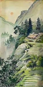 Họa sĩ PHAN CÔNG decor vẽ tranh tường thiên nhiên xanh mát