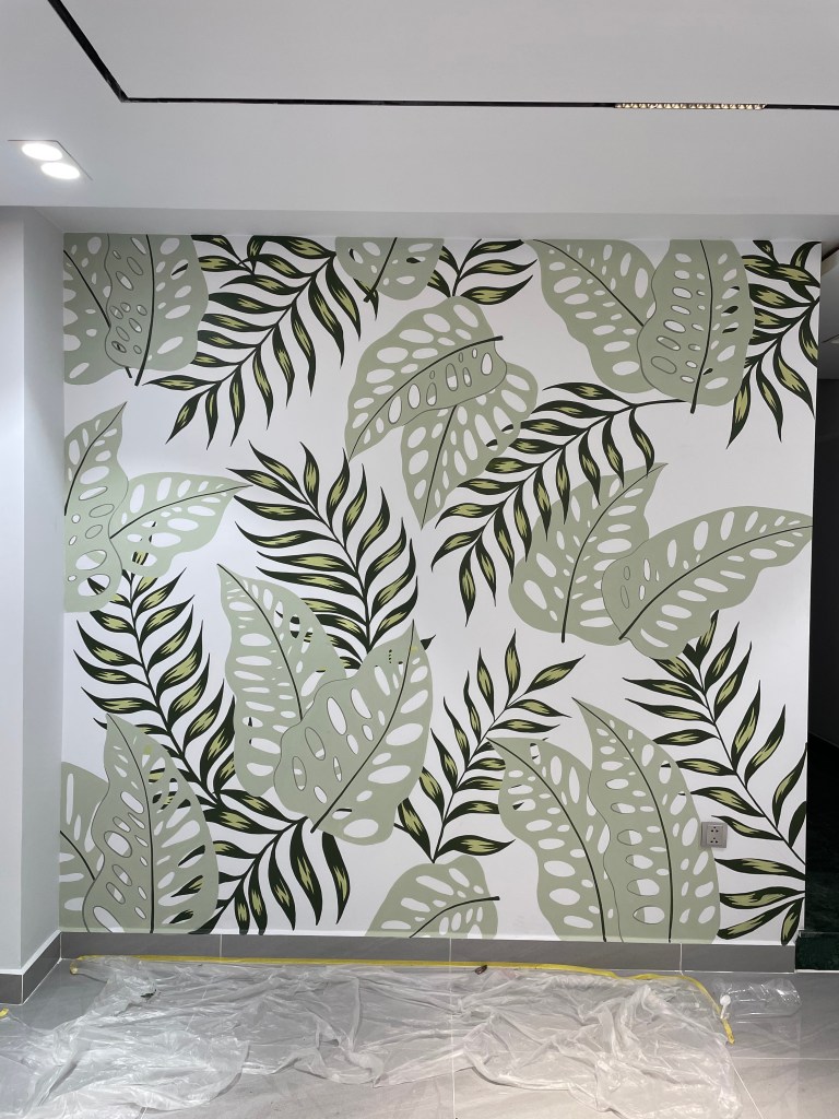 Mẫu vẽ tranh tường đẹp đơn giản cho không gian nhỏ