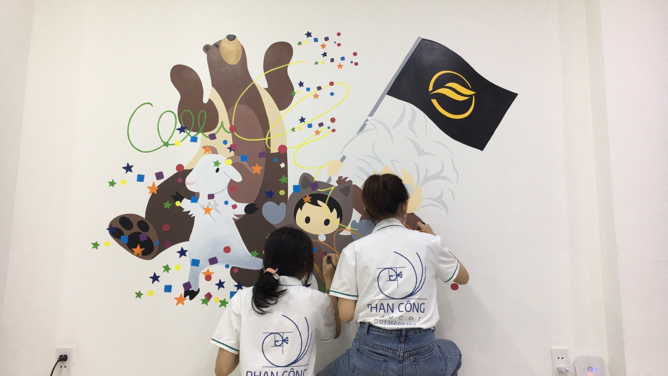 Tranh tường hoạt hình trẻ em do PHAN CÔNG decor thực hiện