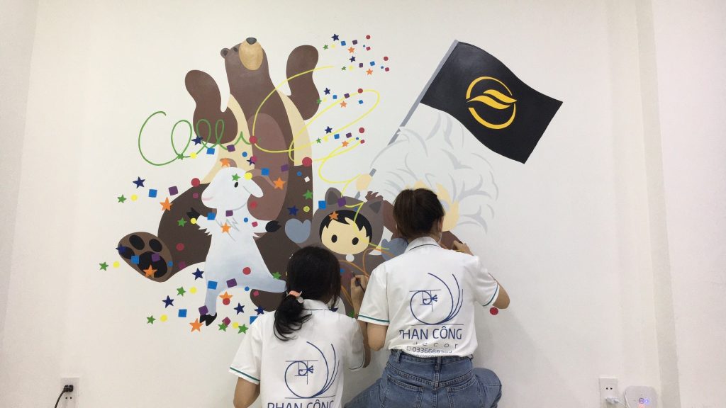 Tranh tường hoạt hình trẻ em do PHAN CÔNG decor thực hiện