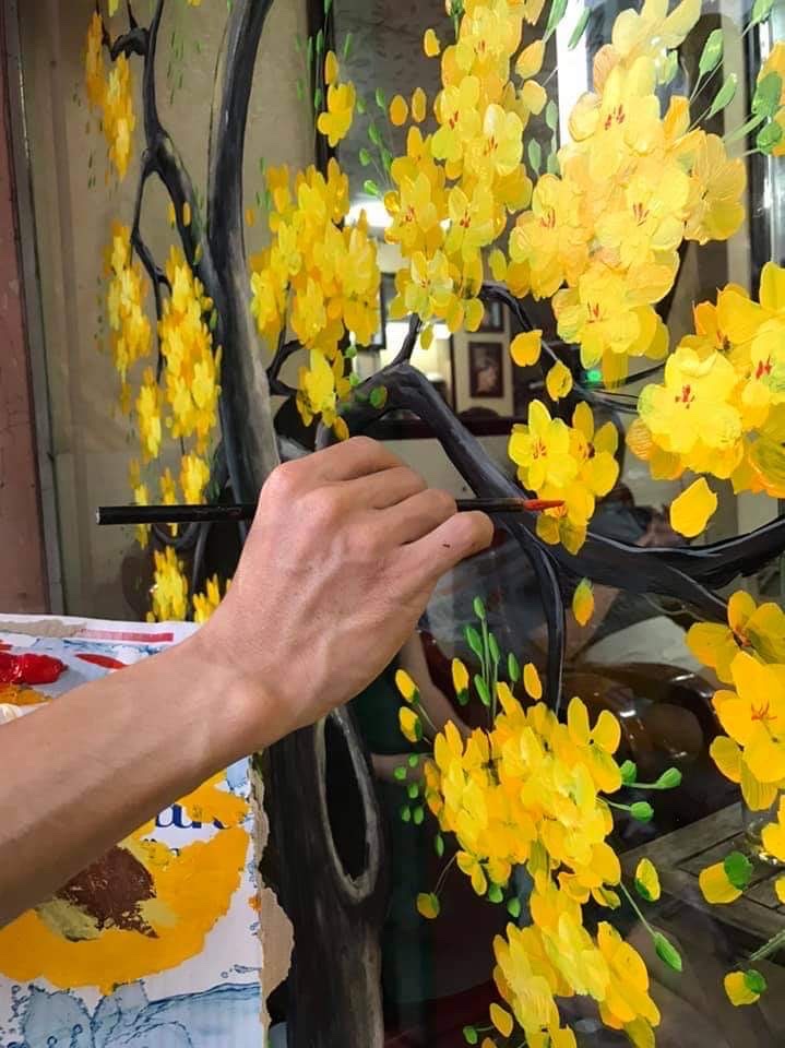 Vẽ Tranh Trên Kính Trang Trí Tết 2026 Độc Đáo |&nbsp;Đẹp