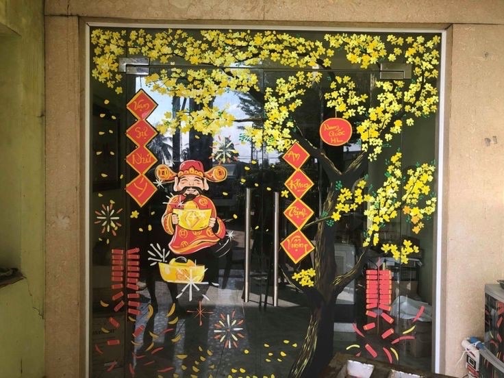 Mẫu tranh trang trí kính Tết đã thực hiện tại PHAN CÔNG decor | Mẫu 6