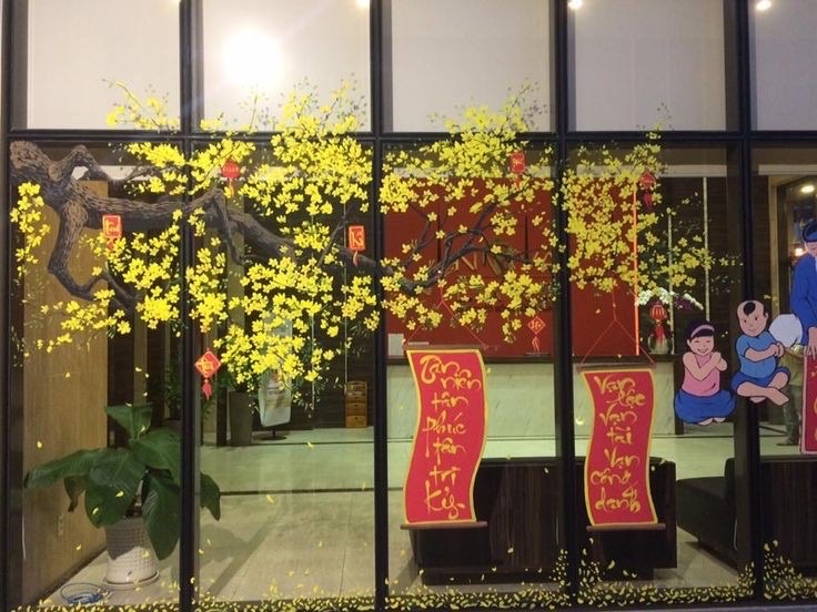 Mẫu tranh trang trí kính Tết đã thực hiện tại PHAN CÔNG decor | Mẫu 5