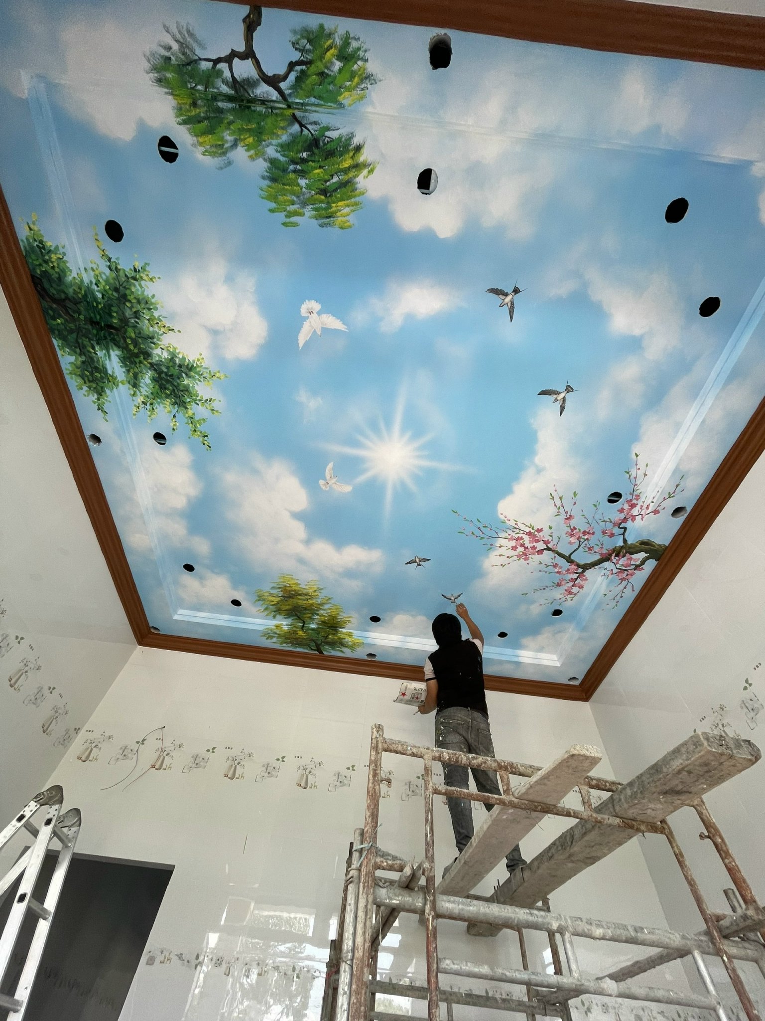 Mẫu vẽ tranh tường trần nhà tại PHAN CÔNG decor | Mẫu 1