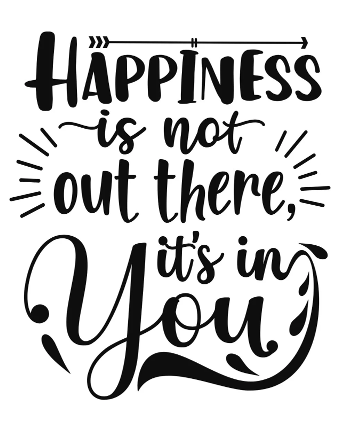 Happiness is not out there, it's in you - mẫu 2