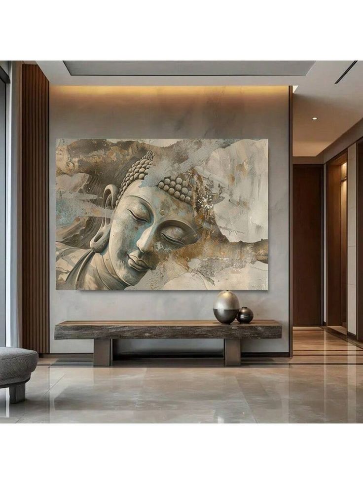 Ứng dụng tranh tường Phật giáo trong không gian hiện đại - Mẫu 1