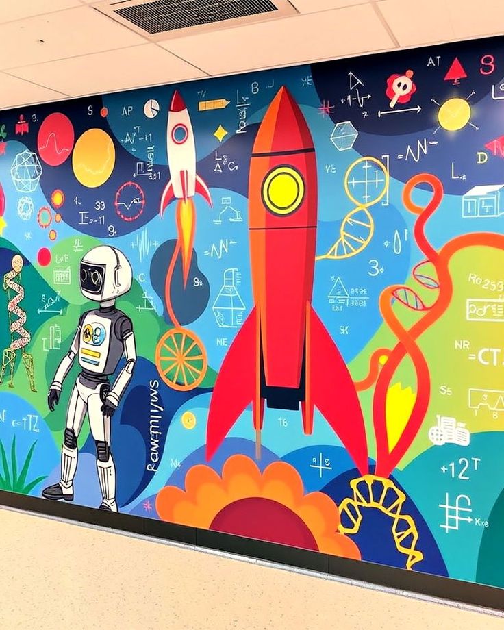 Mẫu vẽ tranh tường trường học | trường tiểu học - 5