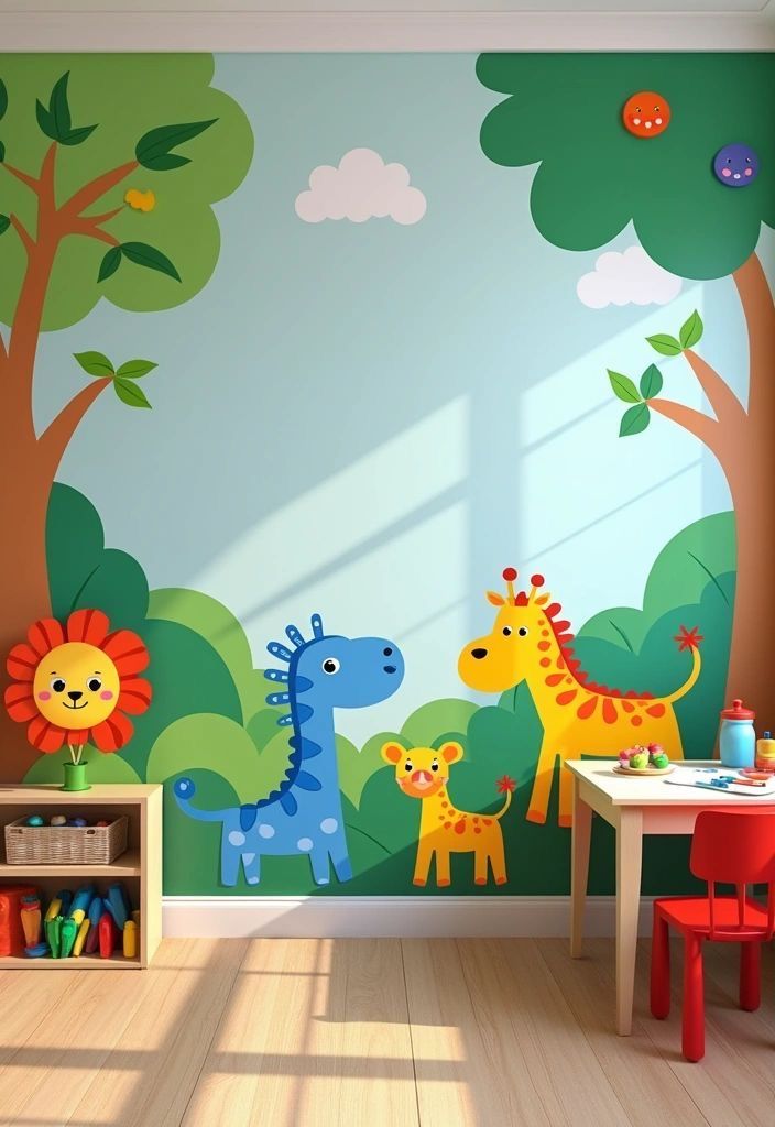 Mẫu vẽ tranh tường trường mầm non - 3