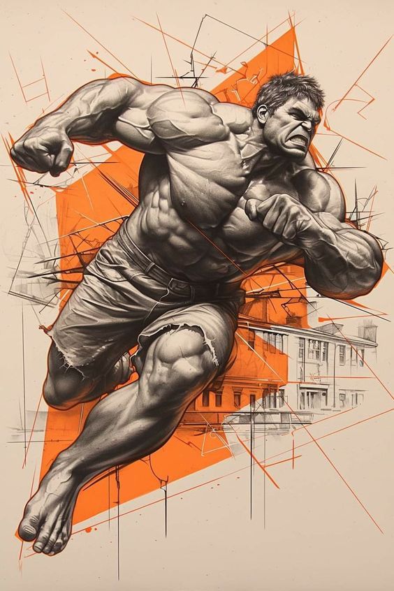 Mẫu vẽ tranh tường phòng gym phong cách thể thao mạnh mẽ | Mẫu 1