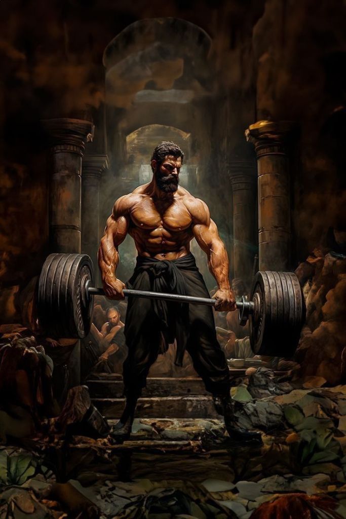 Mẫu vẽ tranh tường phòng Gym phong cách chân thực – 3D | Mẫu 2