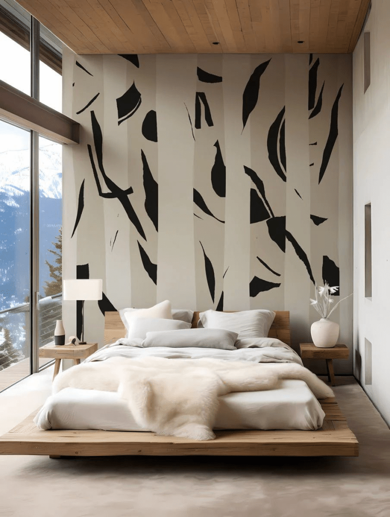 Mẫu tranh tường phòng ngủ nghệ thuật trừu tượng | Mẫu 2