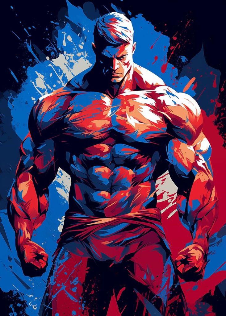 Mẫu vẽ Tranh tường phòng gym phong cách thể thao mạnh mẽ | Mẫu 2