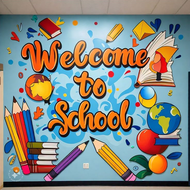 Mẫu vẽ tranh tường trường học | trường tiểu học - 3