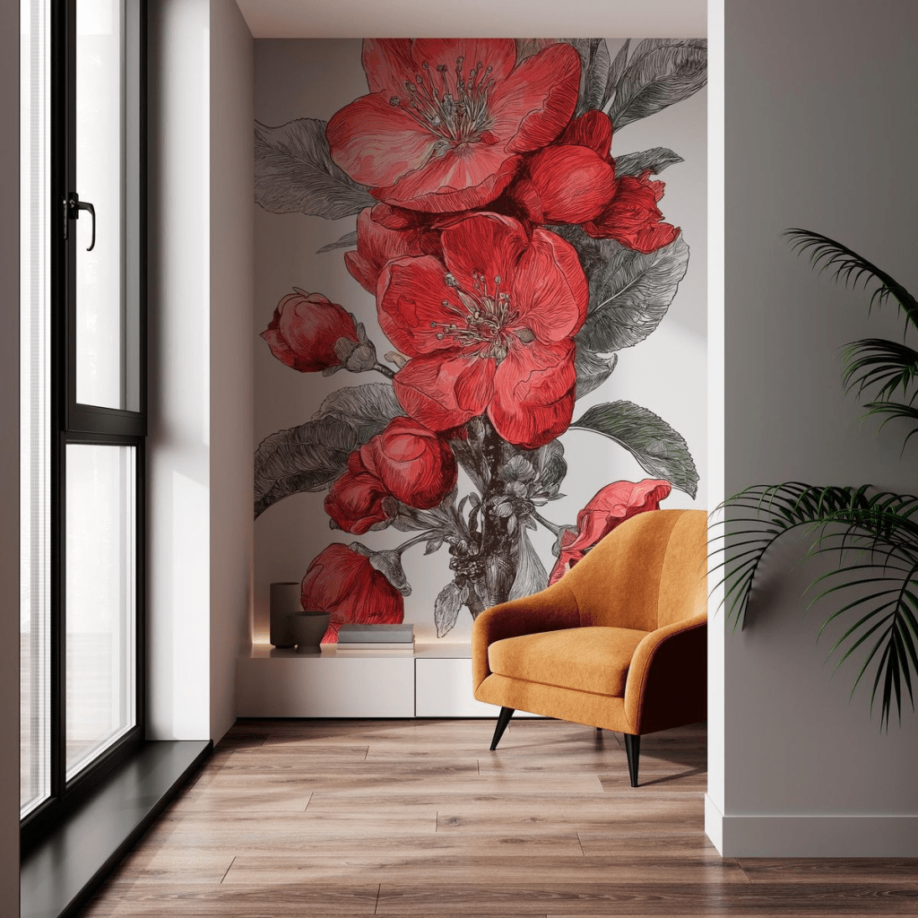 Tranh tường hợp màu mệnh hỏa tại PHAN CÔNG decor | Mẫu 1