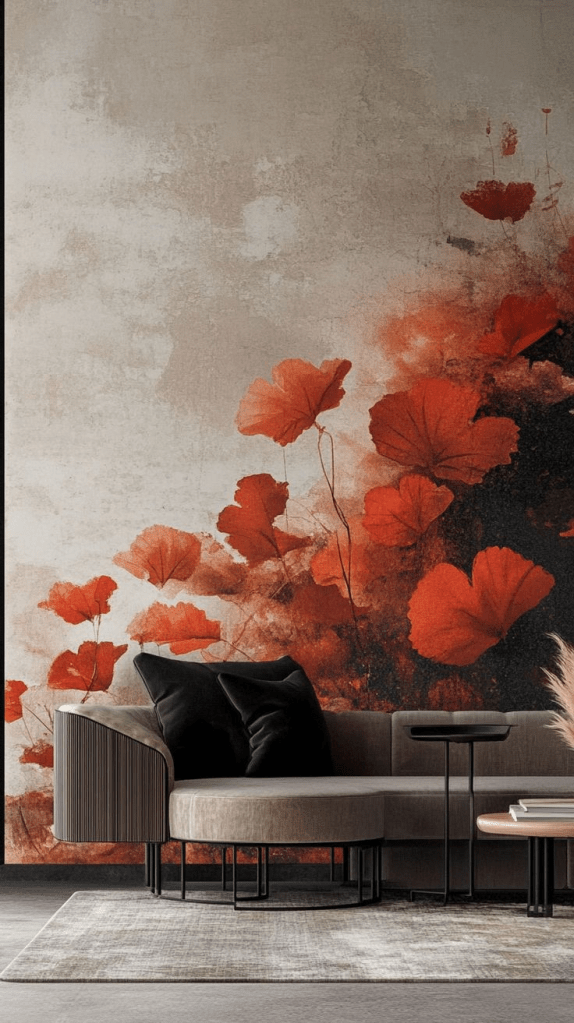 Tranh tường hợp màu mệnh hỏa tại PHAN CÔNG decor | Mẫu 2