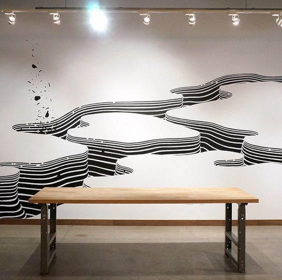 Mẫu vẽ tranh tường đen trắng | Mẫu 1