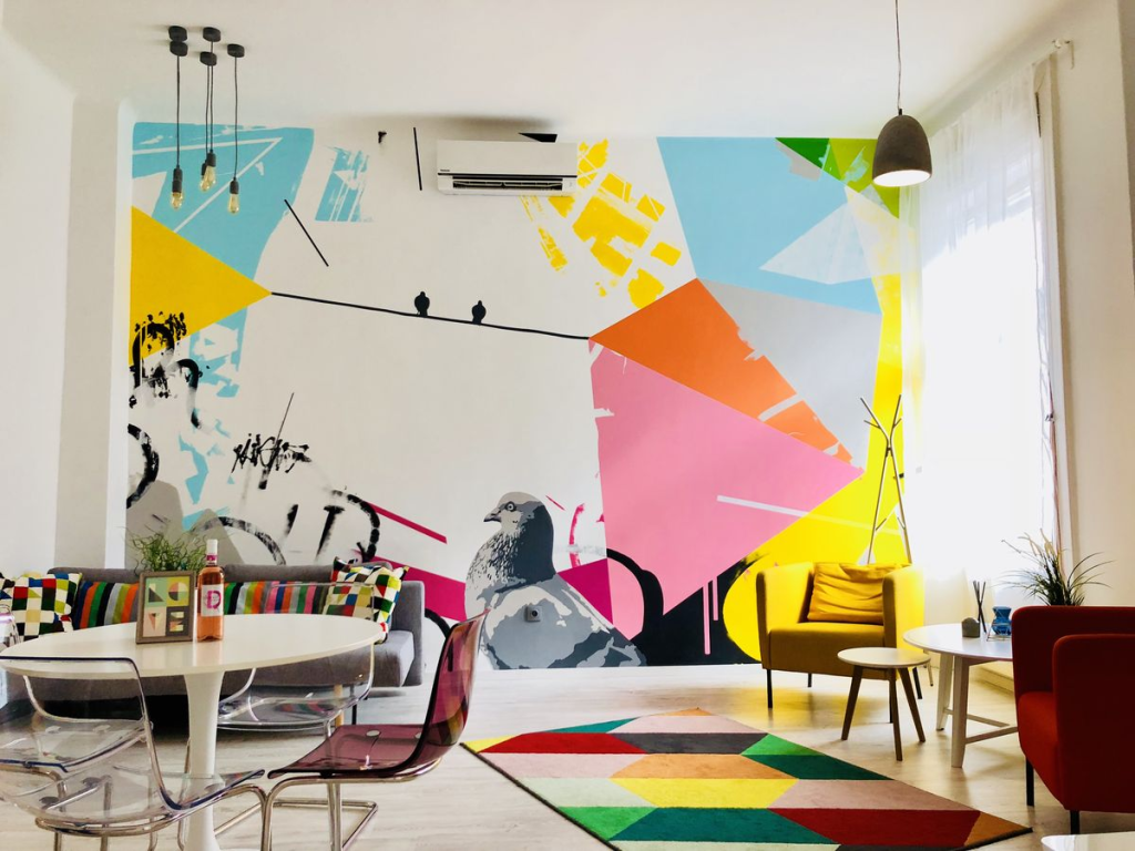 Phong cách vẽ tranh tường pantry | Phong cách pop art năng lượng | Mẫu 1