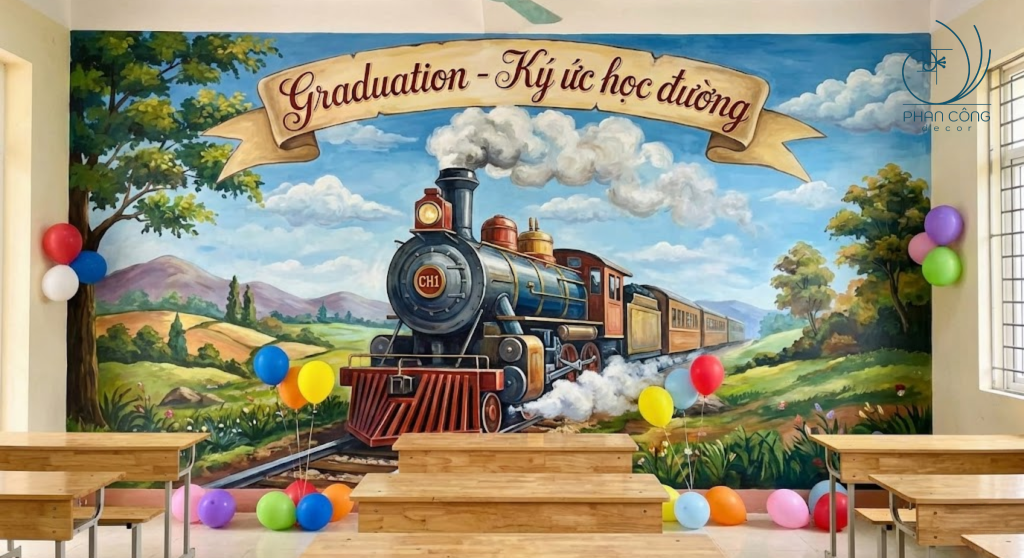 Mẫu tranh tường kỷ yếu tại PHAN CÔNG decor | Mẫu 1