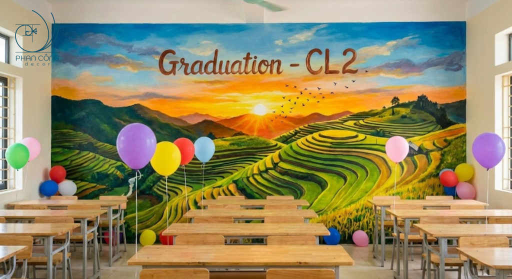 Mẫu tranh tường kỷ yếu tại PHAN CÔNG decor | Mẫu 2