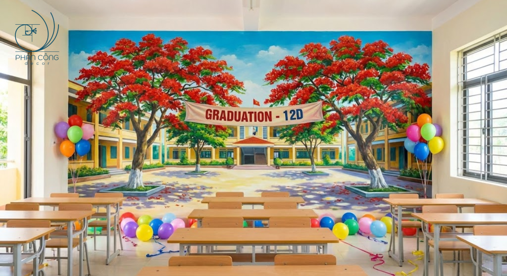 Mẫu tranh tường kỷ yếu tại PHAN CÔNG decor | Mẫu 4