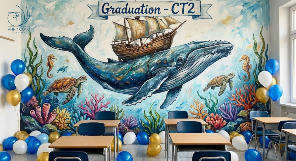 Vẽ tranh tường kỷ yếu trường học là gì?