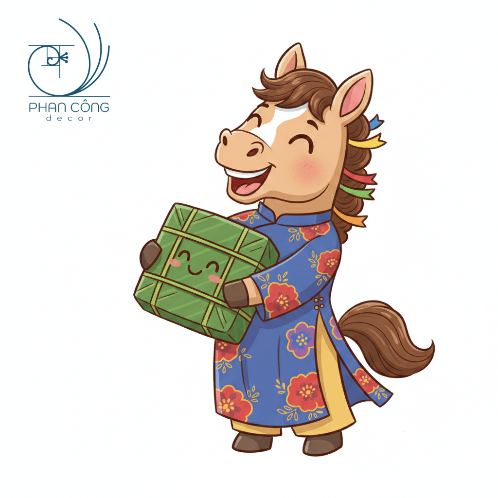 Mẫu ngựa ôm bánh chưng | Mẫu 1