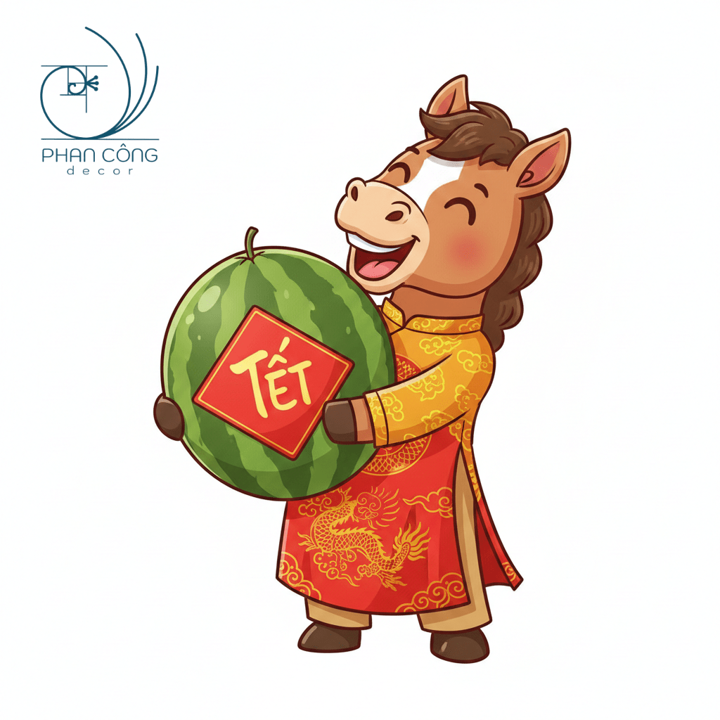 Mẫu Ngựa ôm dưa hấu | Mẫu 1