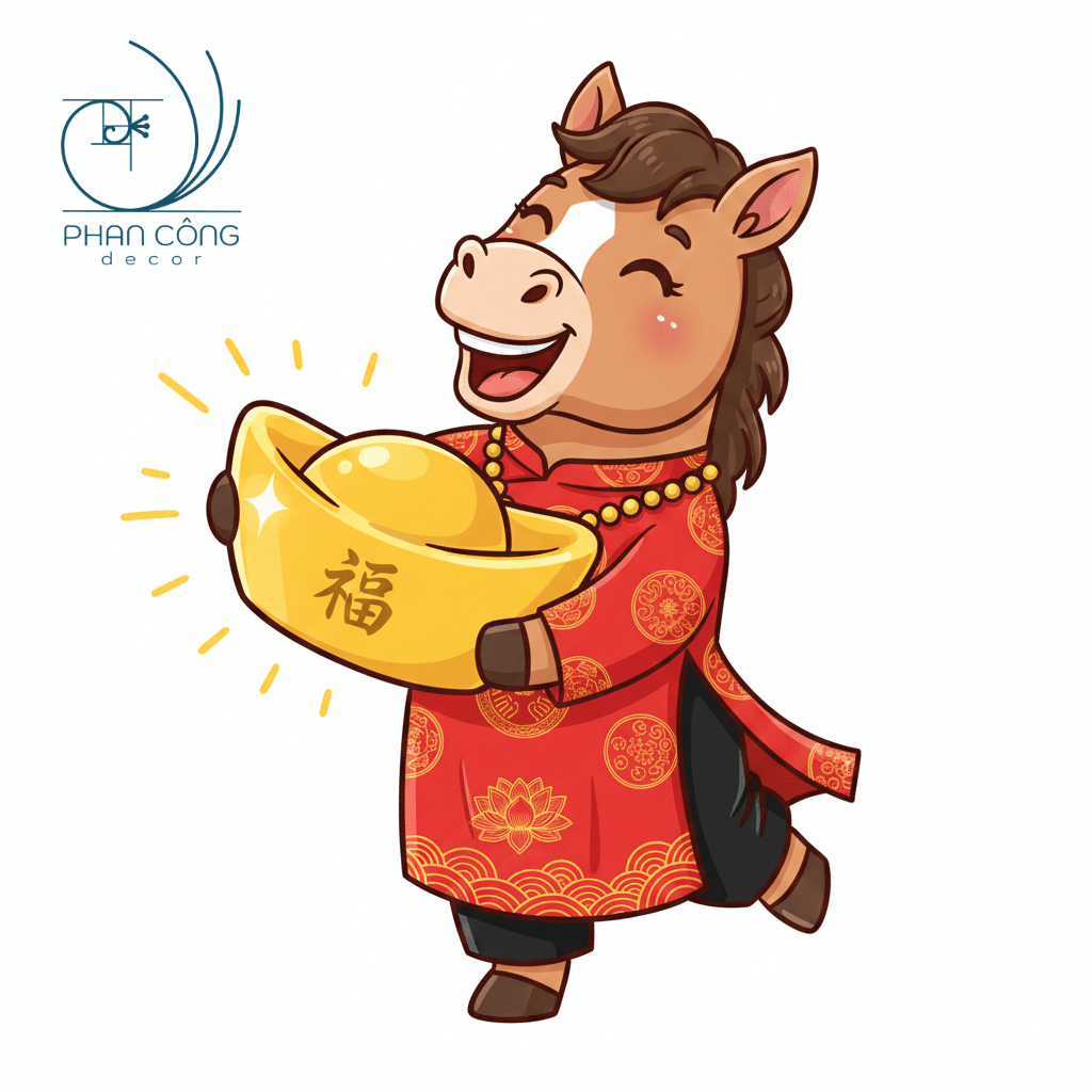 Mẫu Ngựa ôm thỏi vàng | Mẫu 1