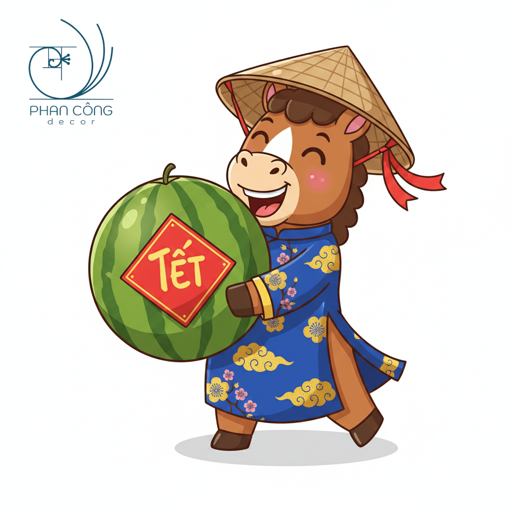 Mẫu Ngựa ôm dưa hấu | Mẫu 2