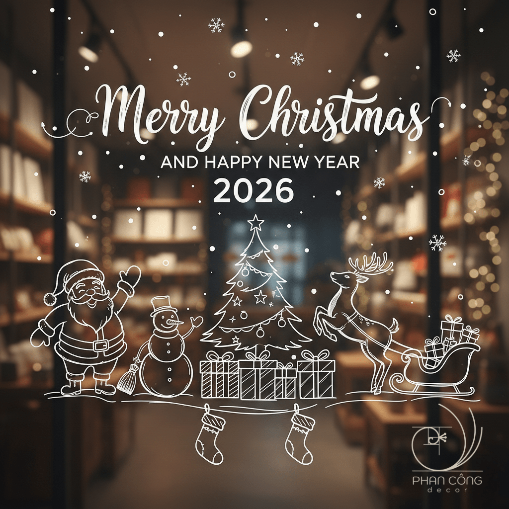 Tranh Noel nét đơn giản tại PHAN CÔNG decor | Mẫu 1