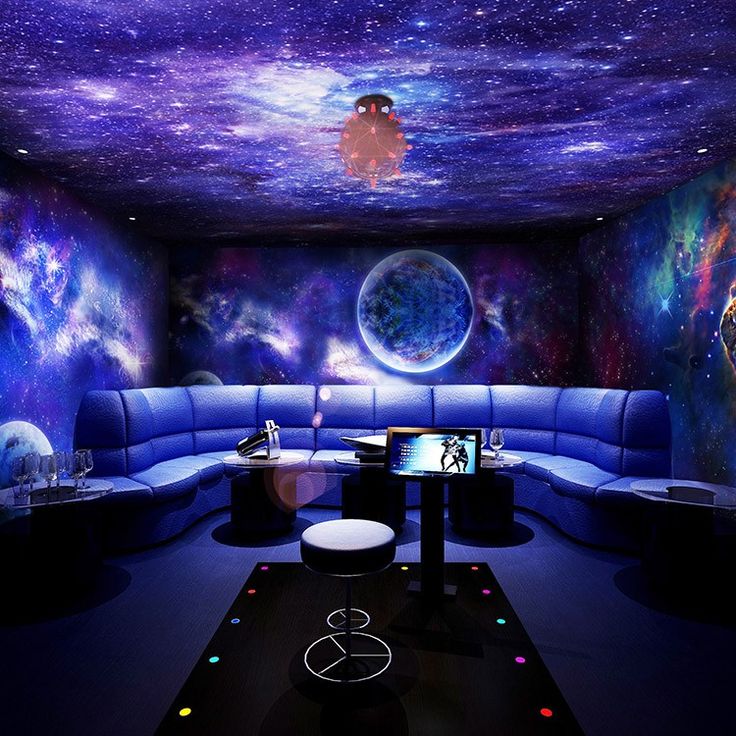 Mẫu tranh tường quán bar Phong cách galaxy – vũ trụ, ngân hà | Mẫu 2