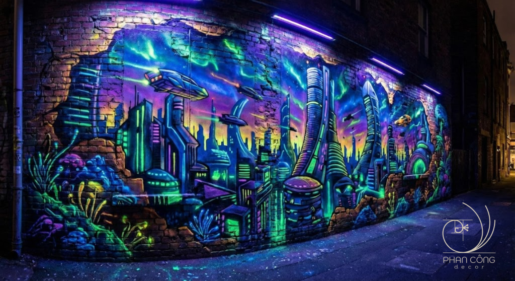 Vẽ tranh tường chủ đề Tết cho quán bar tại PHAN CÔNG decor