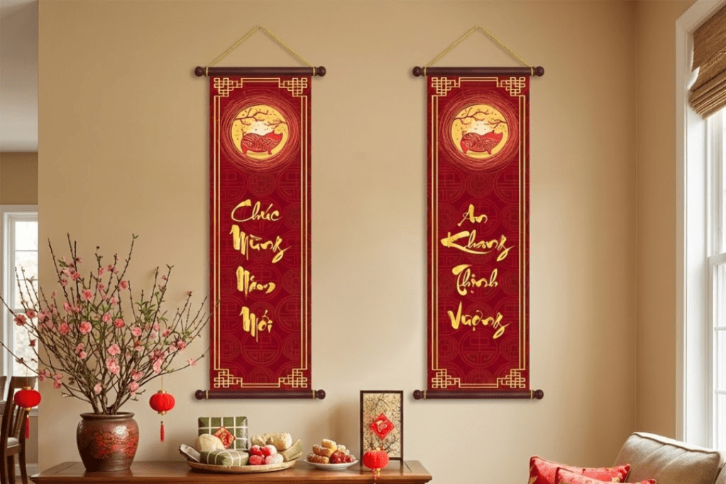 Mẫu Liễn Treo Tết Đẹp tại PHAN CÔNG decor | Mẫu 1