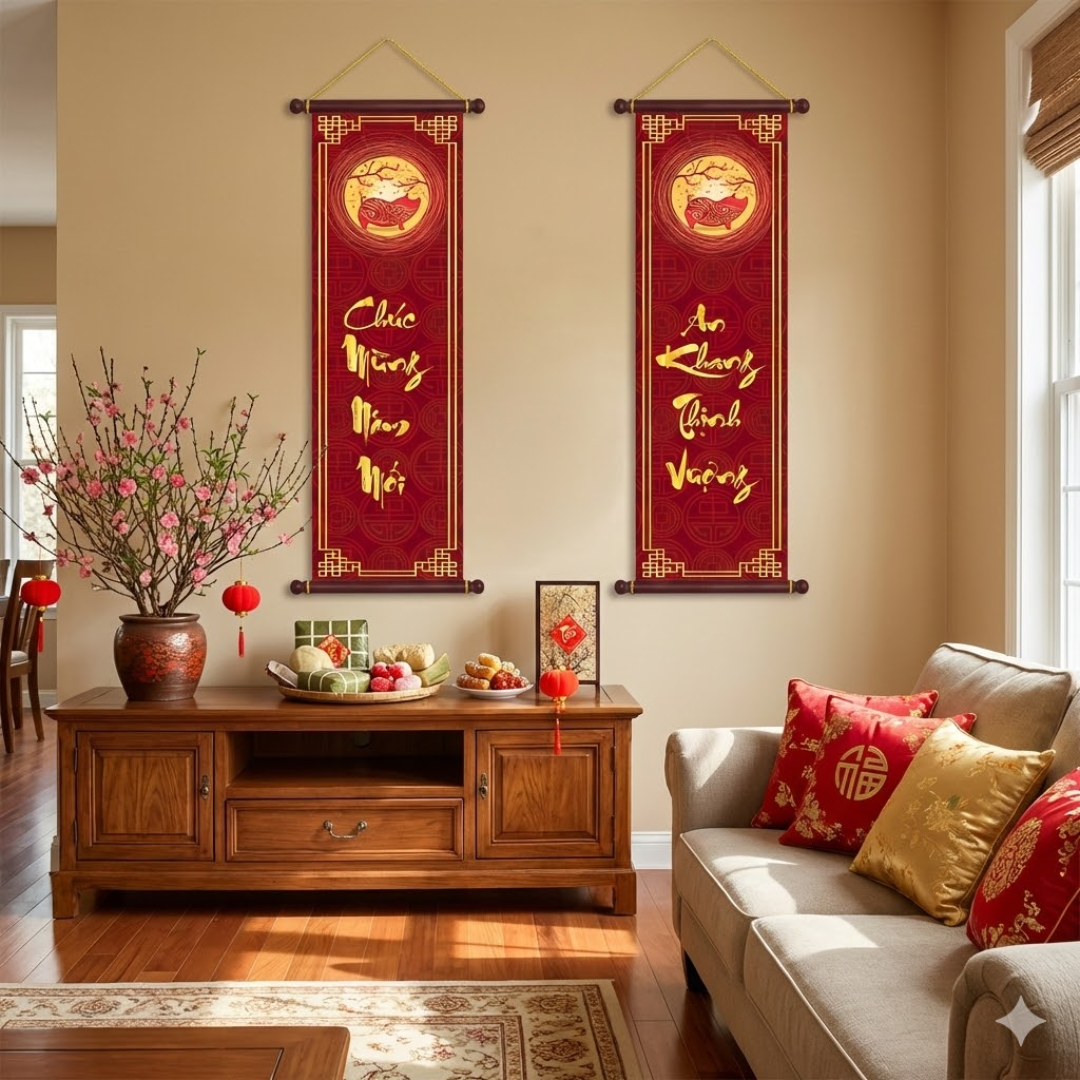Liễn Treo Tết | Mẫu Liễn Treo Trang Trí Tết 2026 Đẹp