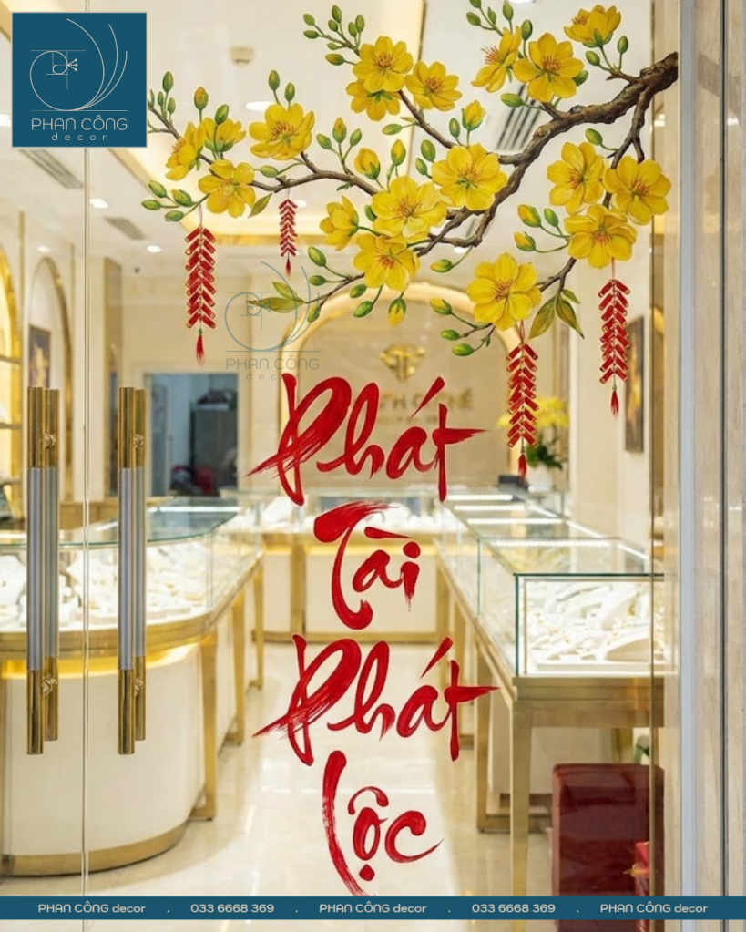 Mẫu chữ thư pháp Tết trang trí kính hay và ý nghĩa