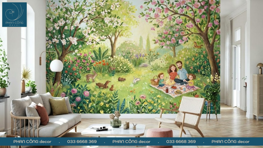 Mẫu vẽ tranh gia đình ngày Tết 2026 đẹp và ý nghĩa tại PHAN CÔNG decor